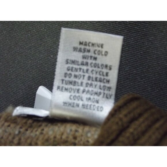 Lilly McKay Cardigan Sweater Size Medium Brown Striped removable faux fur collar - Picture 11 of 11